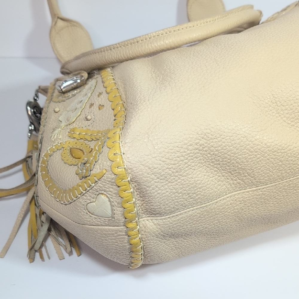 Brighton Melania Leather Cream and Yellow Shoulder Bag - Picture 7 of 14
